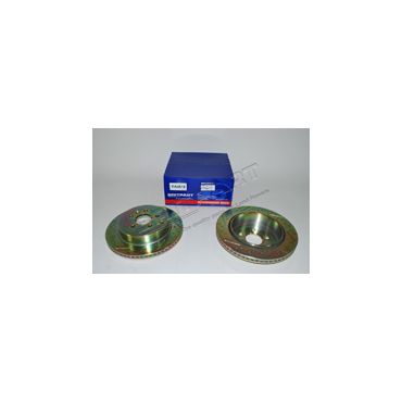 Rear Brake Disc Set Drilled & Grooved  FL2 Petrol DA4615 LR001019