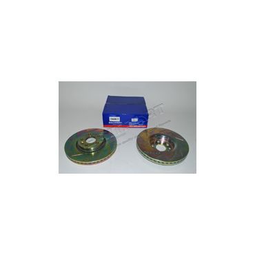 Front Brake Disc Set Drilled &amp; Grooved  FL2 Petrol DA4617 LR000470 LR027107