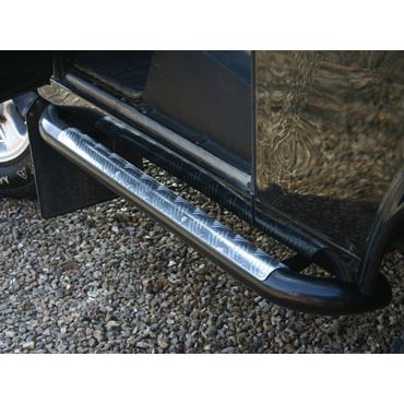 Side Step Tubular Black Defender 90 (Pair) DA7012