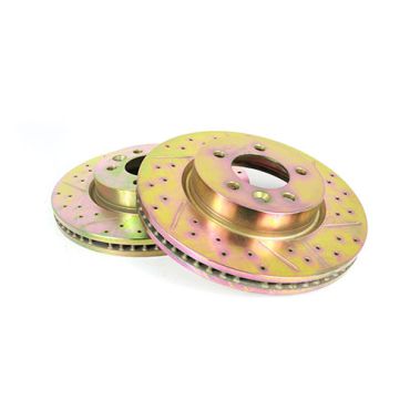 Front Brake Discs (2) Vented, Drilled &amp; Grooved (Terrafirma) Tdv6 and 4.0P SDB000604CDG
