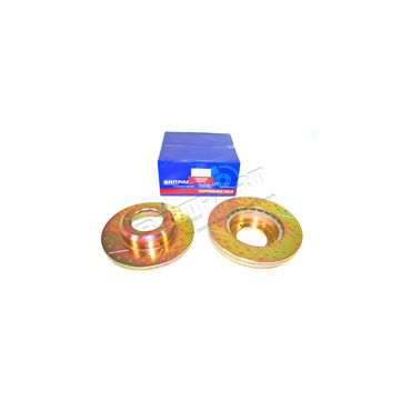 Brake Disc Front -Vented- D1 RRC DEF (2) Drilled & Grooved (Britpart) FTC902 LR017952 DA4602