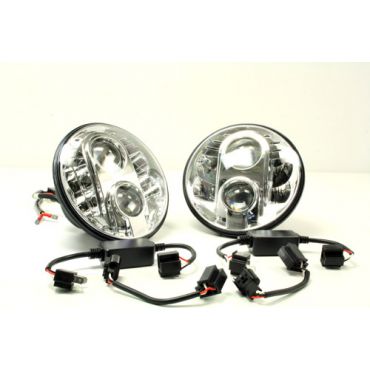 TERRAFIRMA 7" LED HEADLIGHT (PAIR) LHD & E-MARKED-DOT APPROVED TF711	